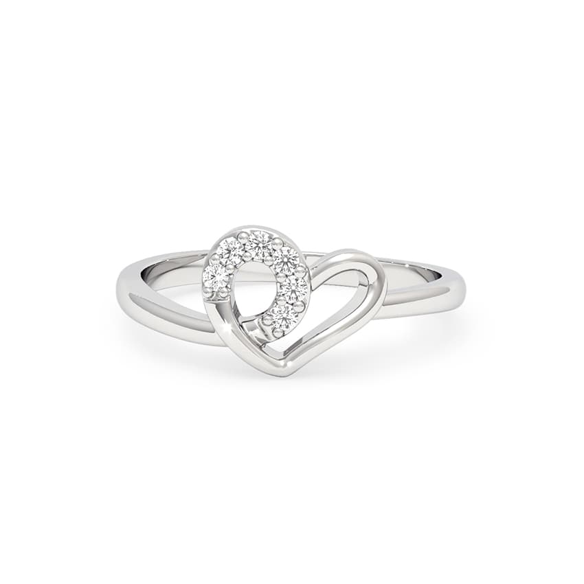 Heart 925 Silver Diamond Ring