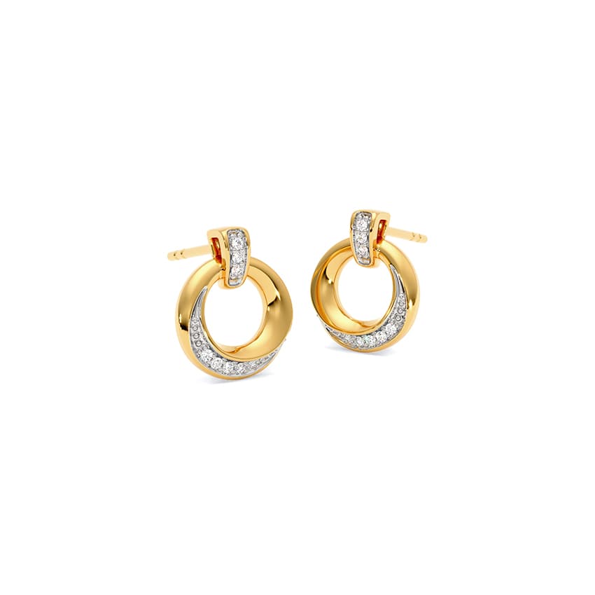 Tiny Halo 9KT Diamond Stud Earrings