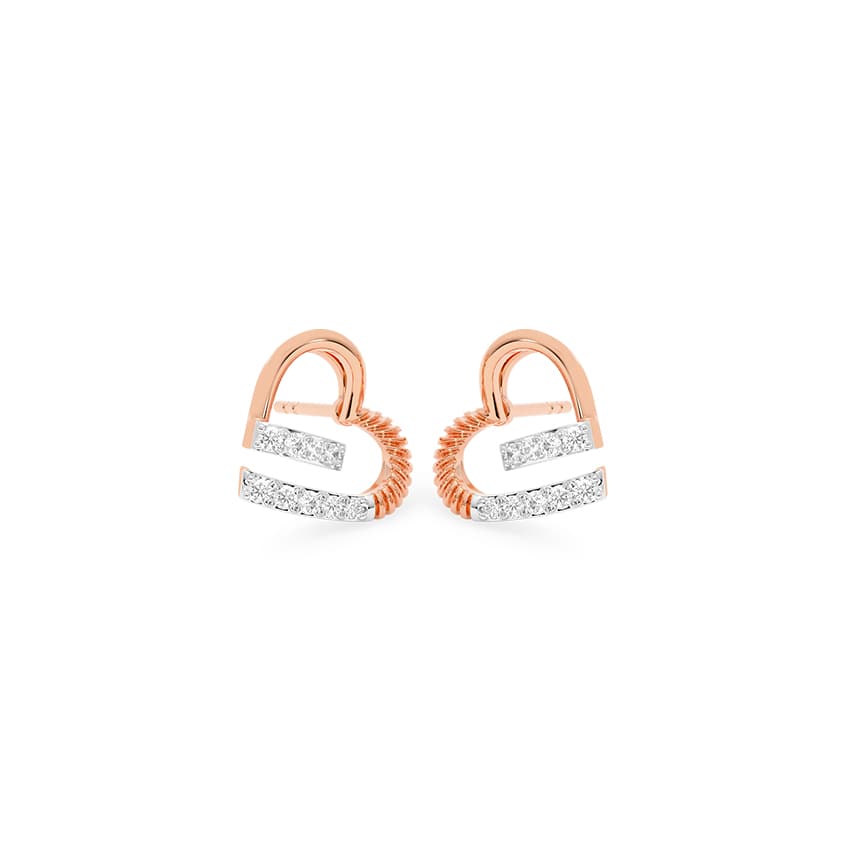 Twirling Grace Diamond Stud Earrings