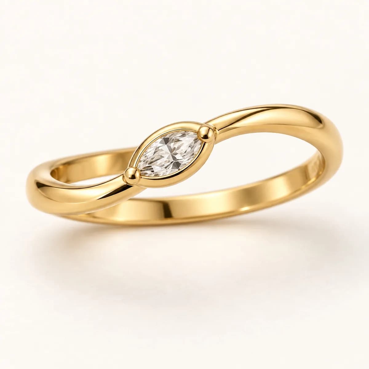 East-West Marquise 14KT Diamond Ring