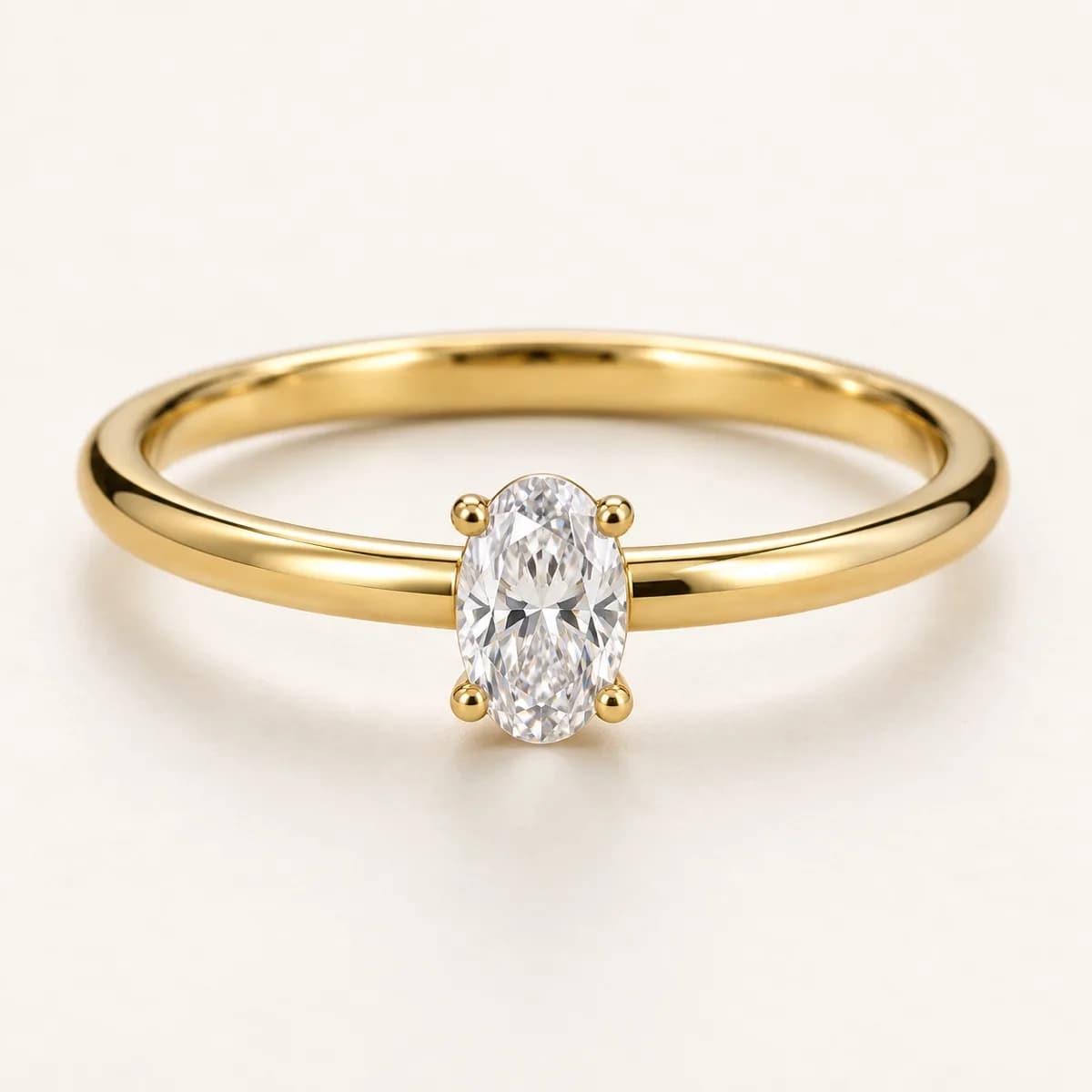 Oval Solitaire 14KT Diamond Ring