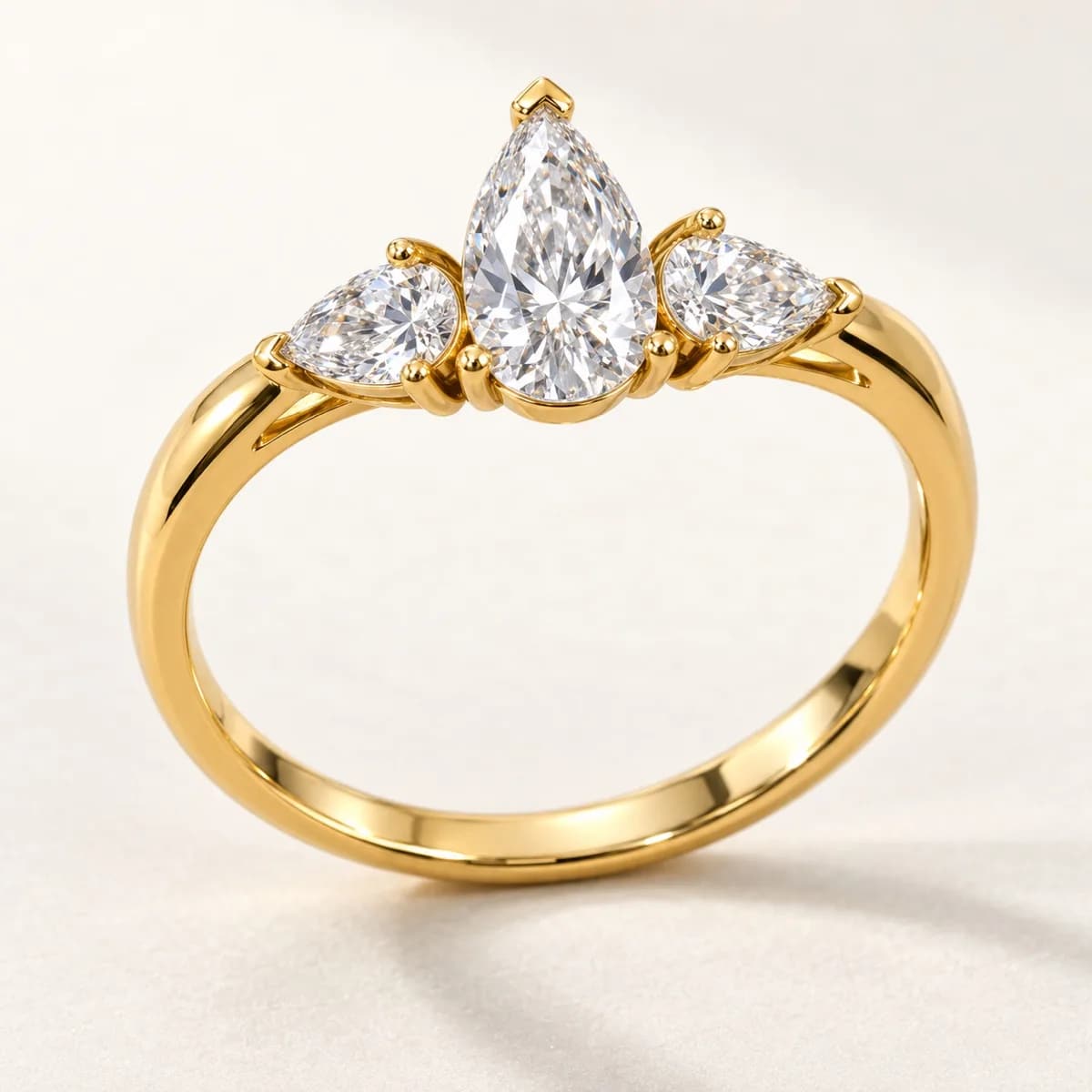 Pear Trio 14KT Diamond Ring