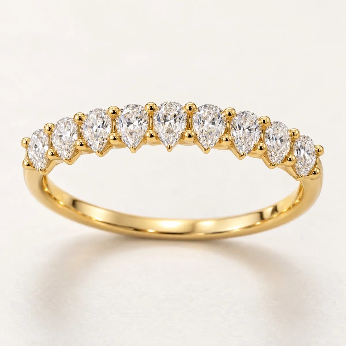 Pear Line 14KT Diamond Band