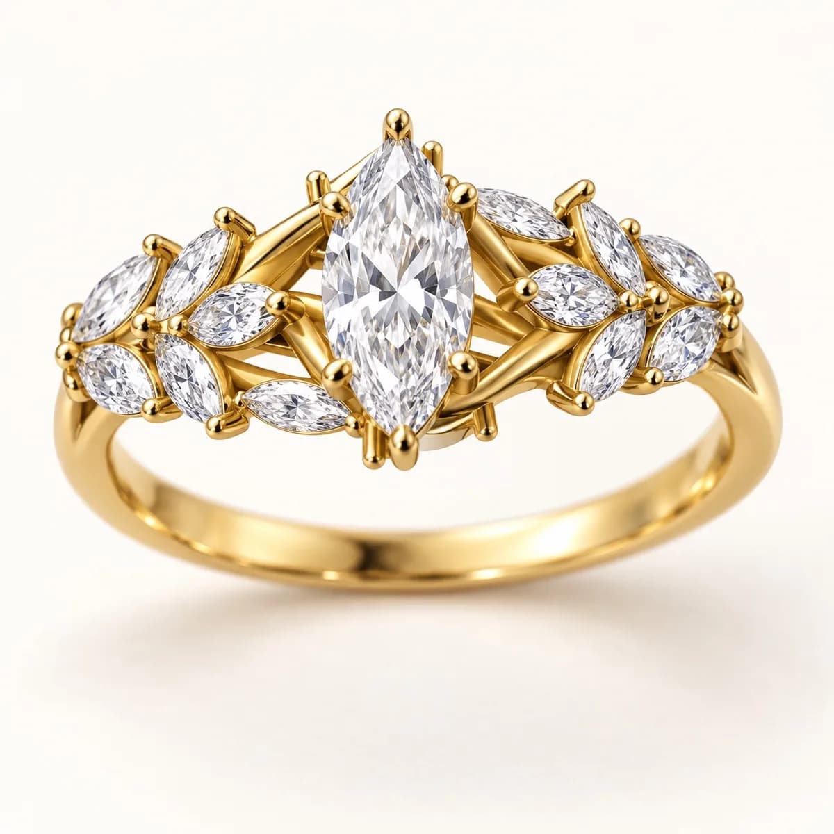 Marquise Vine 18KT Diamond Ring