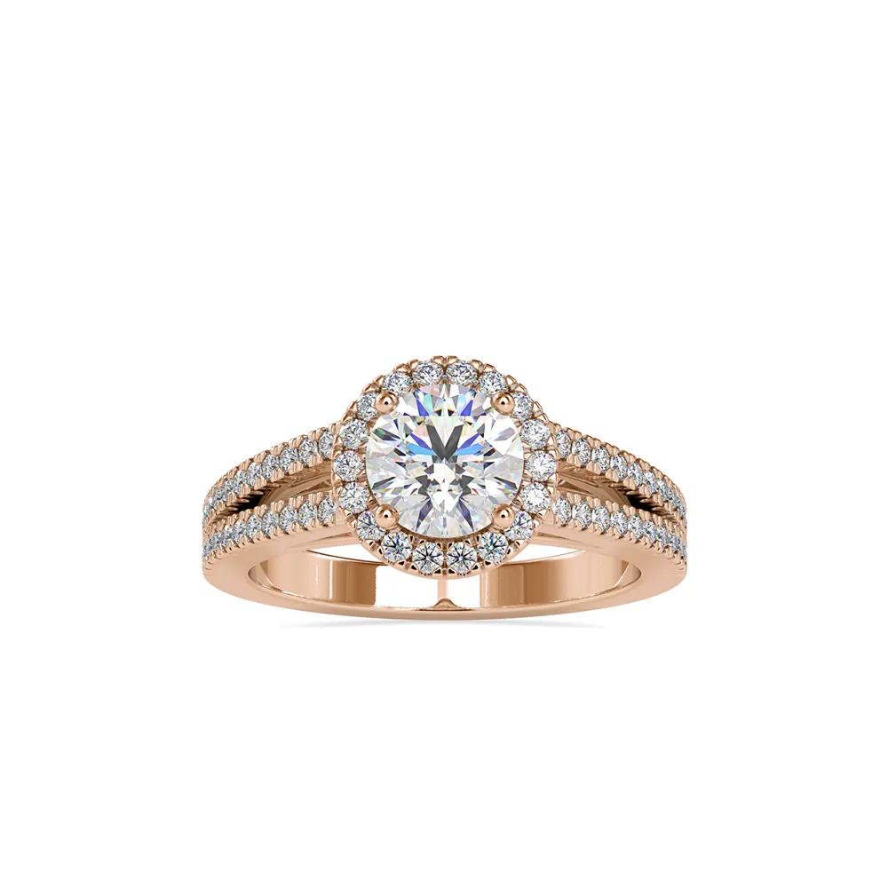 Halo Split Shank Solitaire Ring