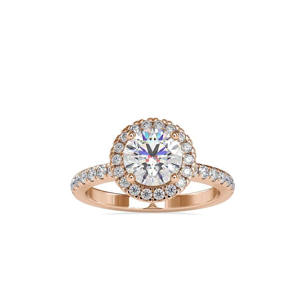 Solitaire Halo Diamond Engagement Ring