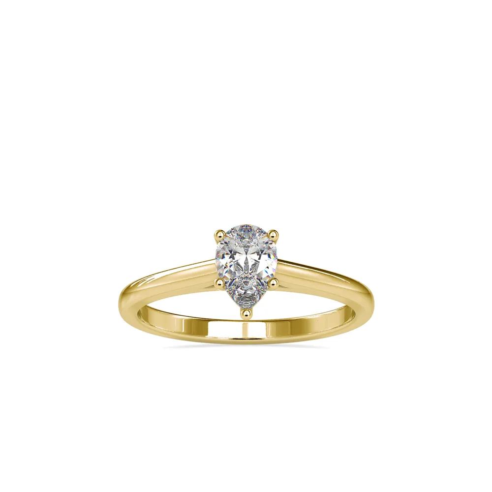 Pear Shape Diamond Solitaire Ring