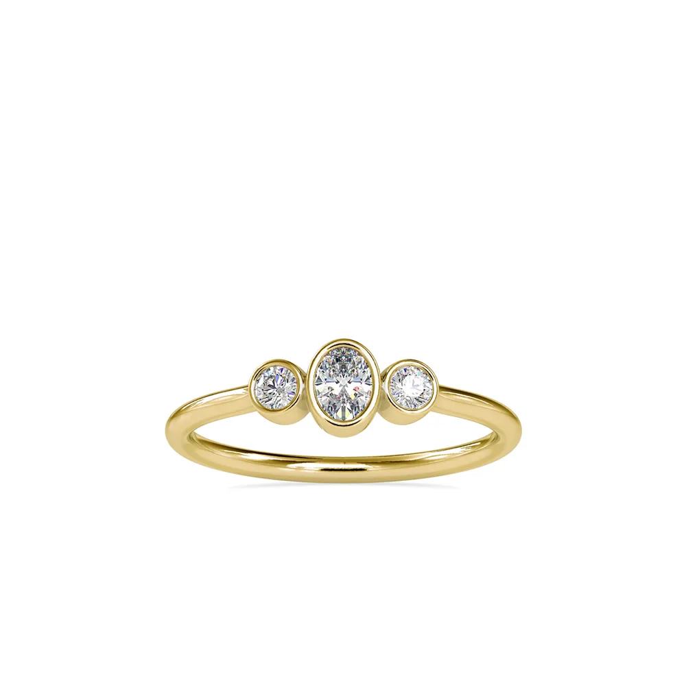Oval Three Stone Diamond Ring
