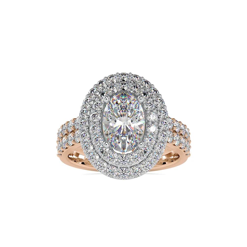 Oval Cut Double Halo Diamond Ring