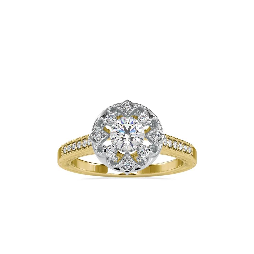 Round Diamond Vintage Filigree Ring
