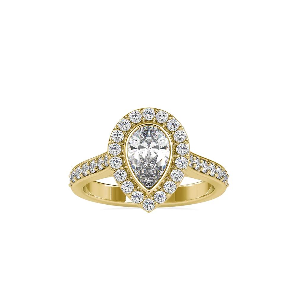 Pear Shape Diamond Halo Ring