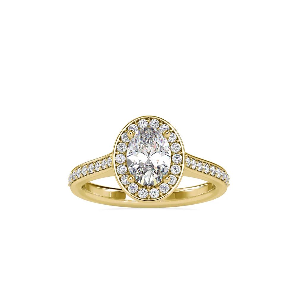 Oval Diamond Halo Ring