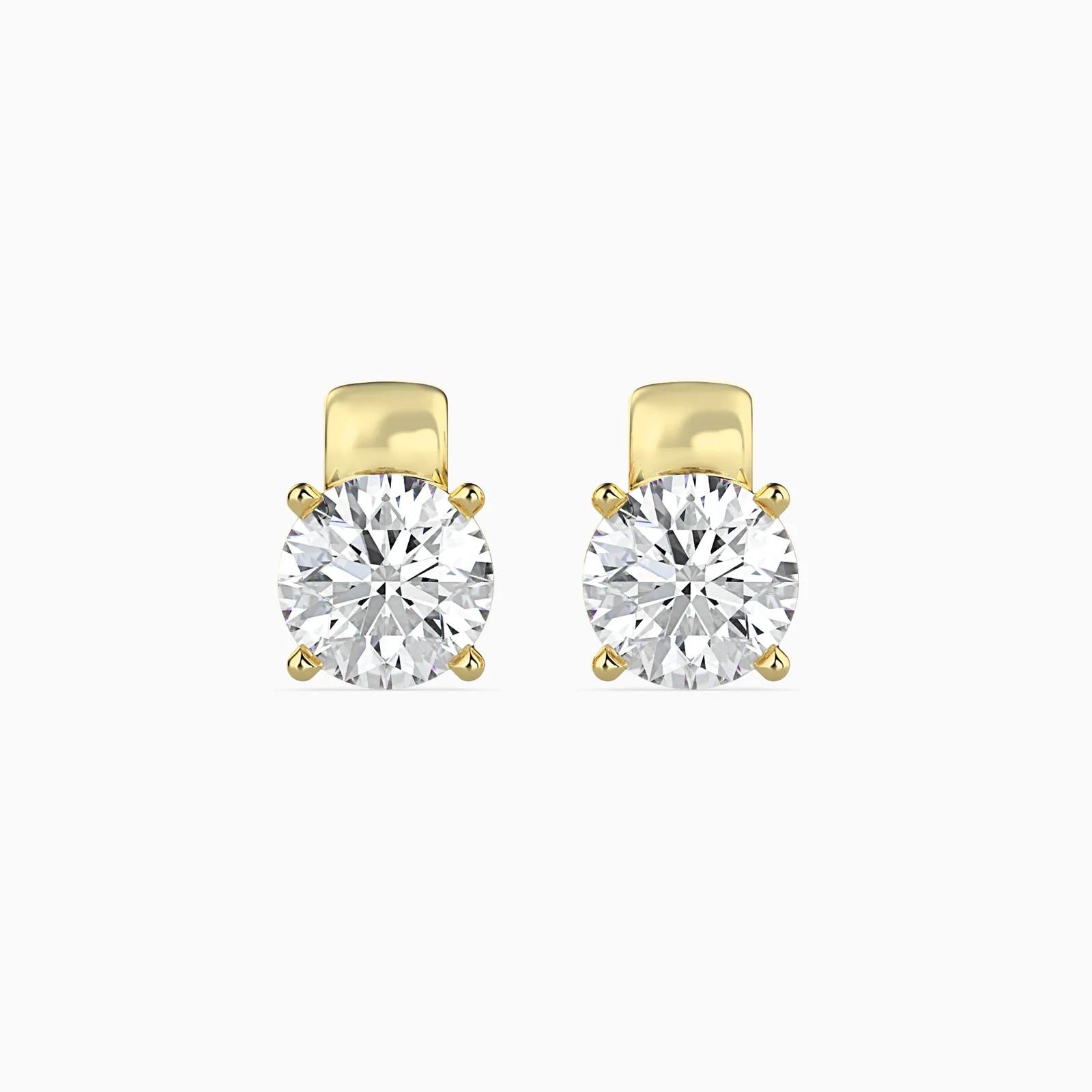 Round Diamond Solitaire Stud Earrings