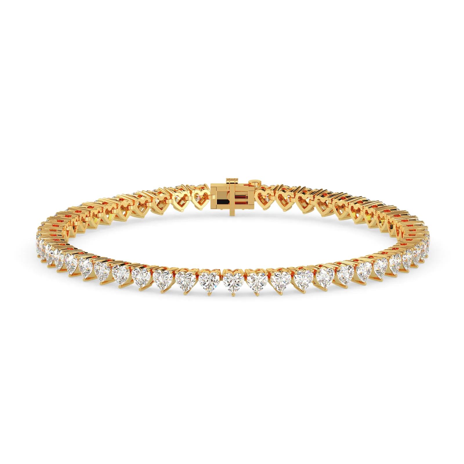 Heart Shape Diamond Tennis Bracelet, Romantic Eternity Style