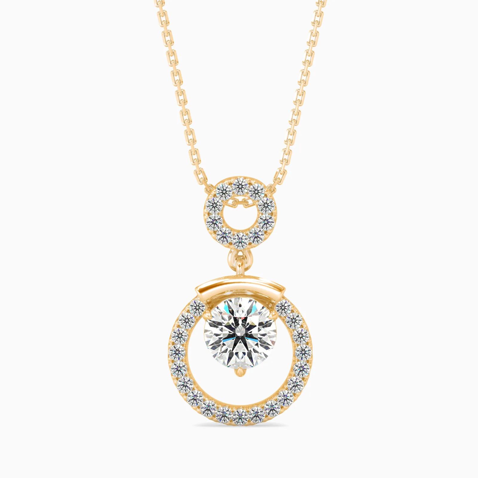 Orbit Floating Diamond Circle Pendant