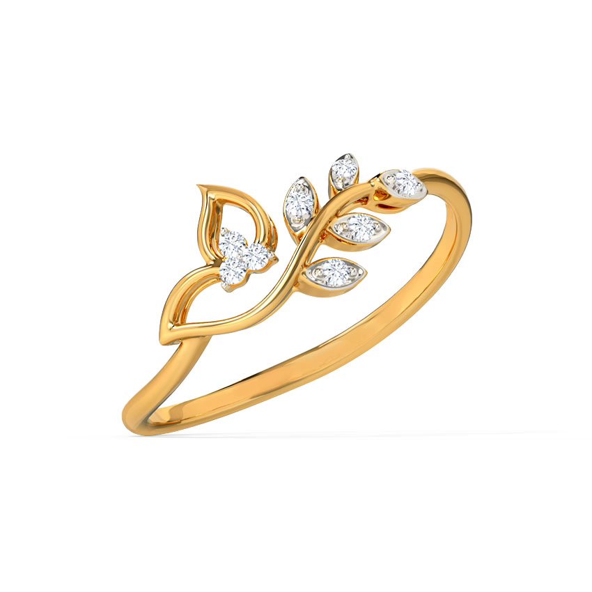 Classic Leaves Diamond Ring, view 1