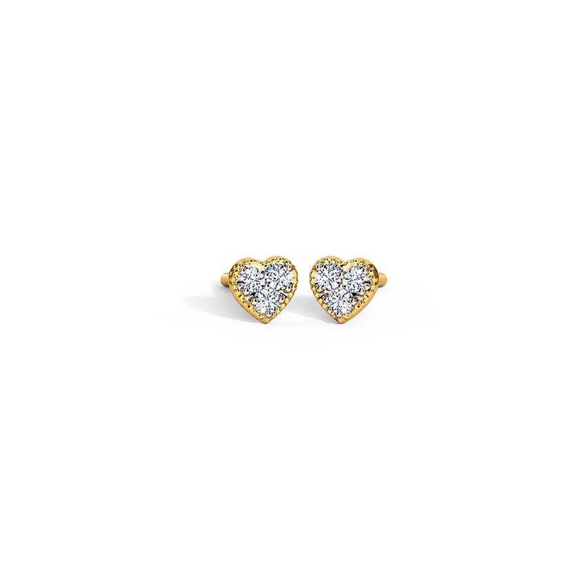 Petite Heart Kids' Diamond Earrings, view 1