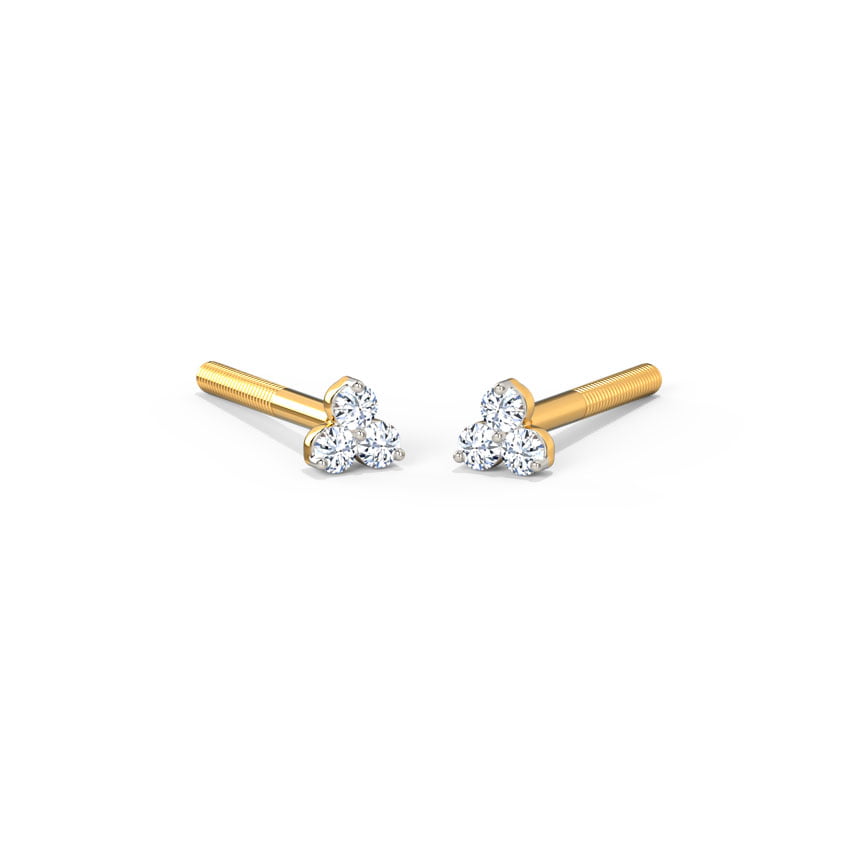 Classic Trio Kids' Diamond Earrings, view 1