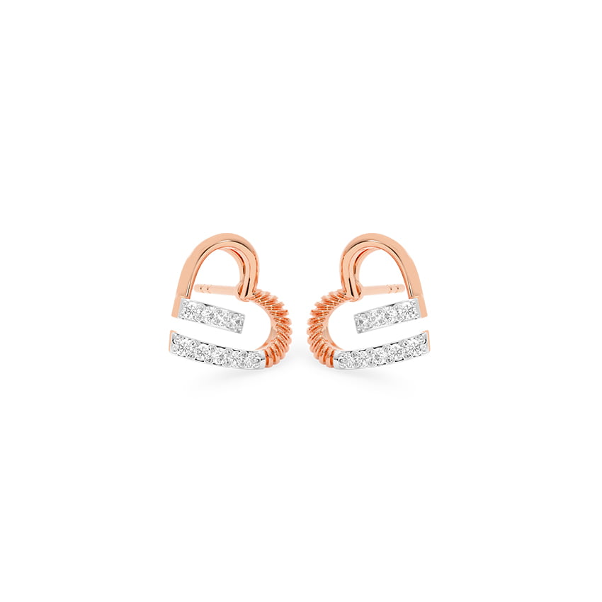 Twirling Grace Diamond Stud Earrings, view 1