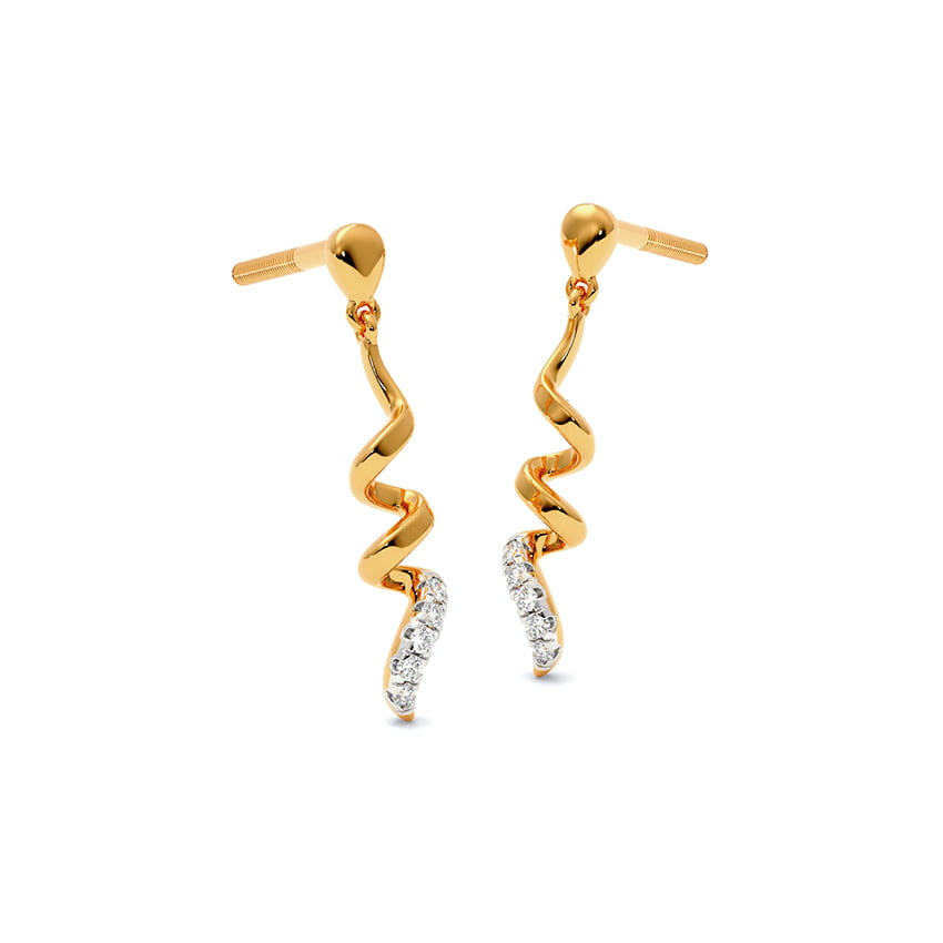 Ziggle Diamond Drop Earrings, view 1