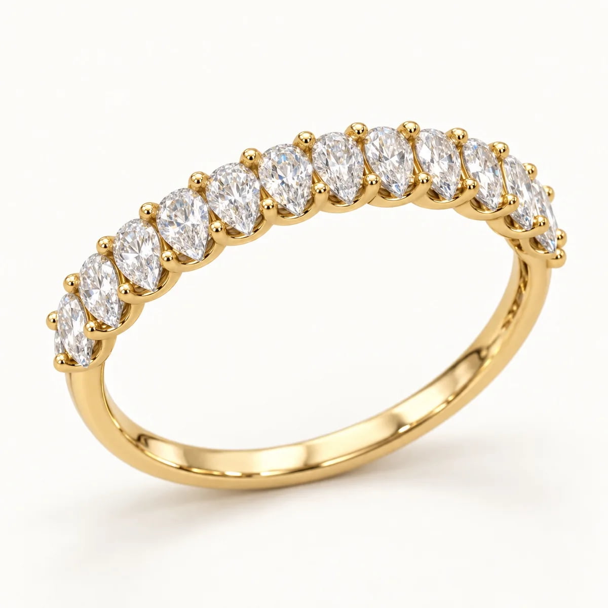 Pear Arc 14KT Diamond Band, view 1
