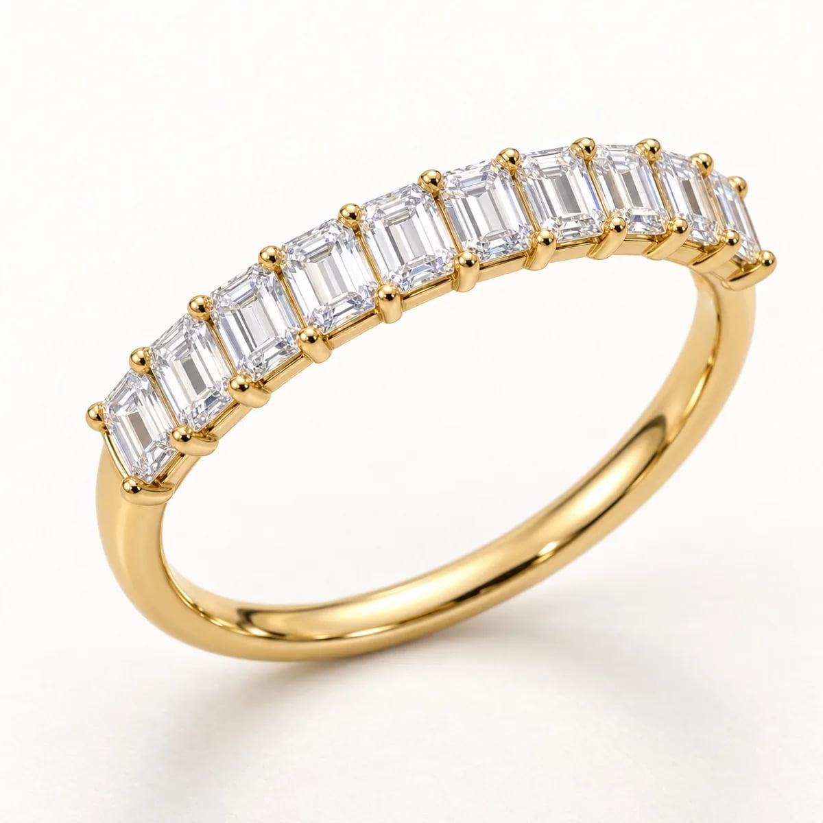 Emerald Line 14KT Diamond Band, view 1