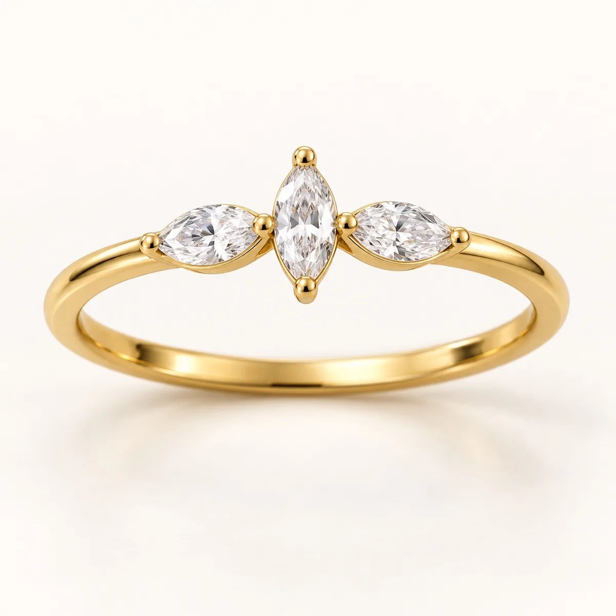 Marquise Trio 14KT Diamond Ring, view 1