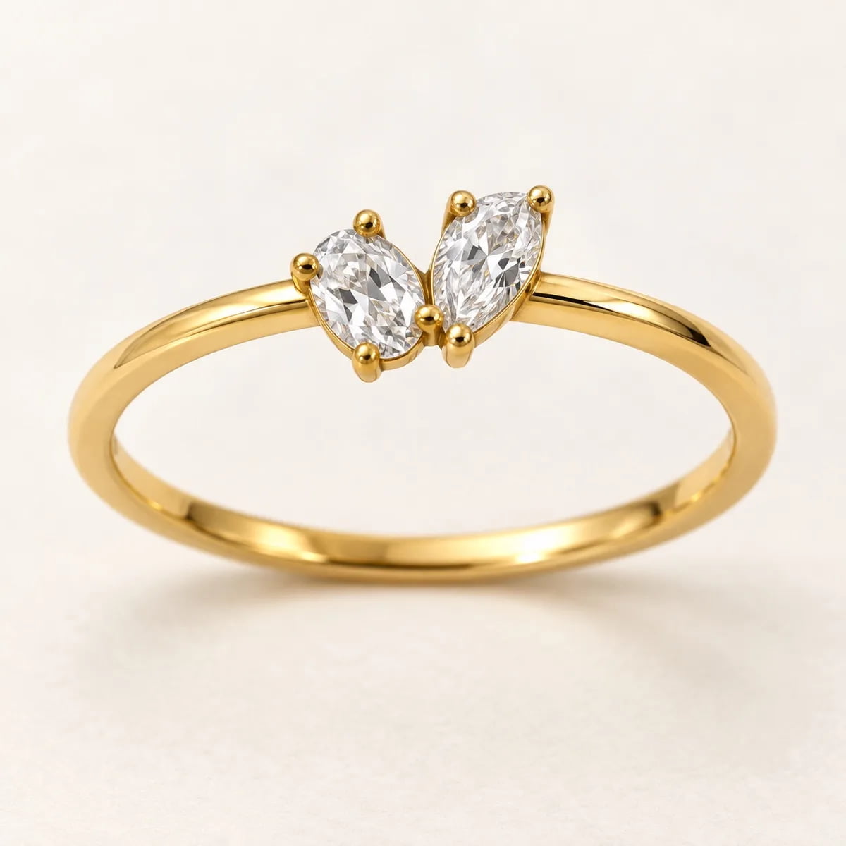 Pear & Oval Duet 14KT Diamond Ring, view 1