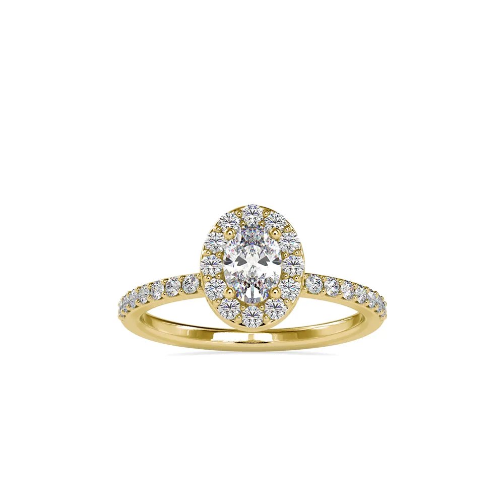 Oval Cut Halo Diamond Ring, view 1