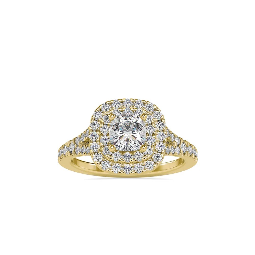 Cushion Cut Double Halo Diamond  Ring, view 1