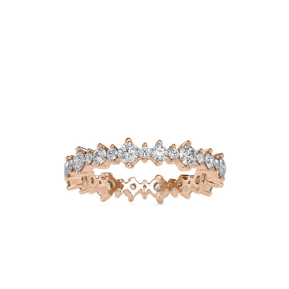 Alternating Round Diamond Full Eternity Band, view 1