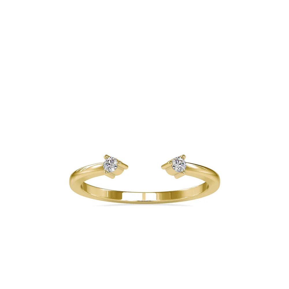 Open Cuff Two Stone Diamond Ring, view 1
