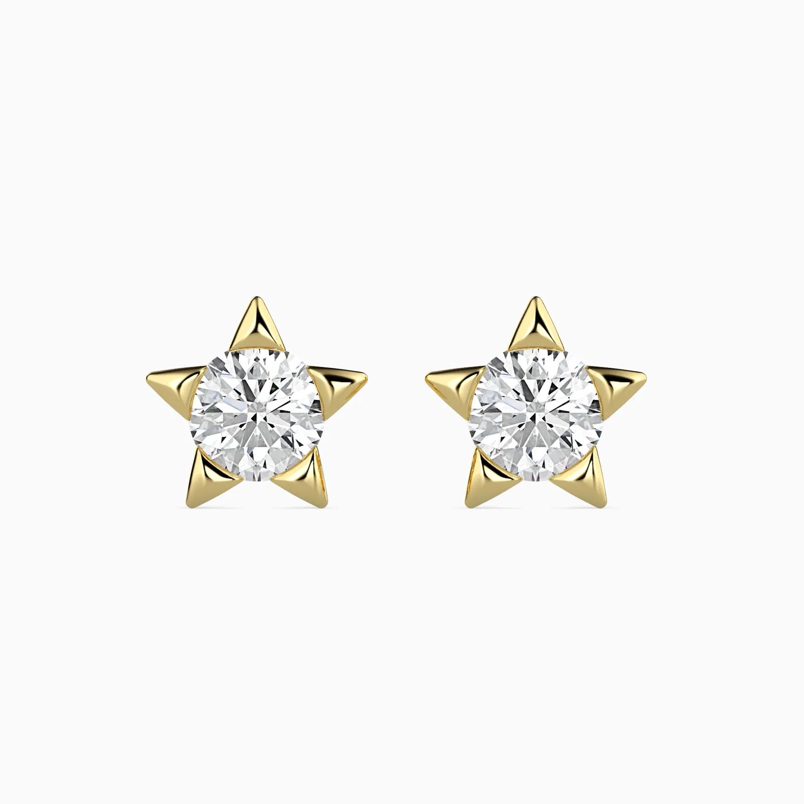 Star Shaped Diamond Stud Earrings, view 1