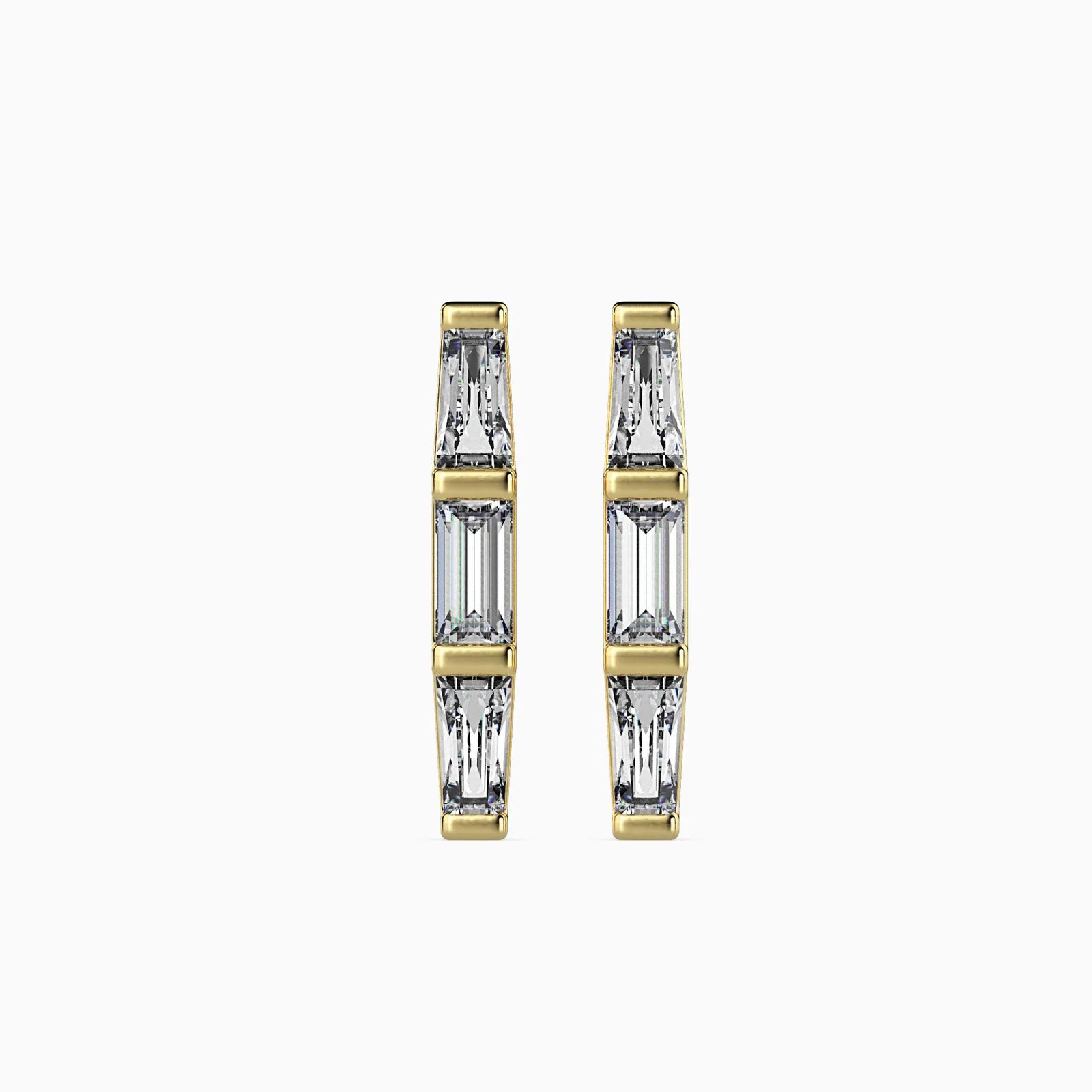 Baguette Diamond Bar Stud Earrings, view 1