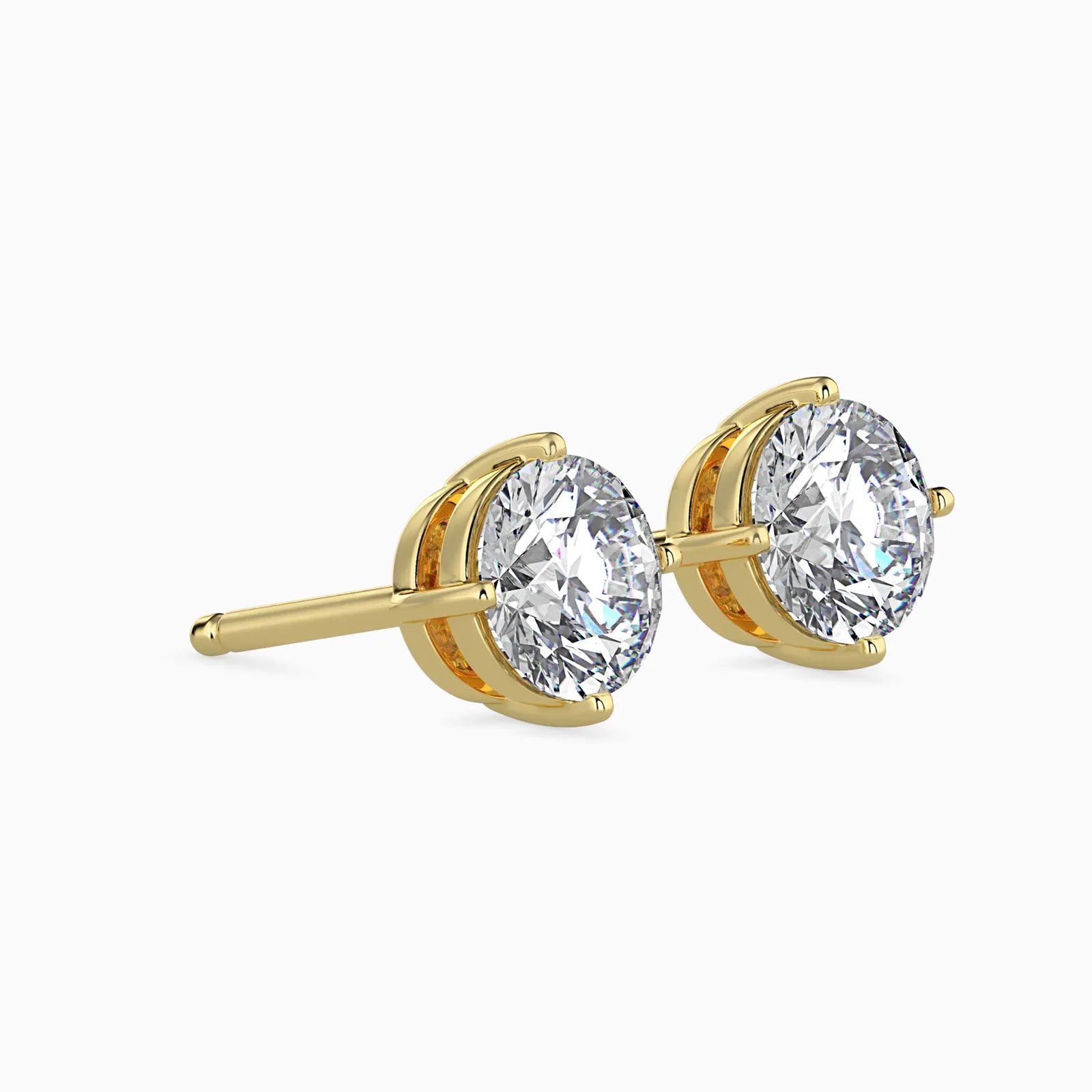 Round Diamond Solitaire Stud Earrings, view 1