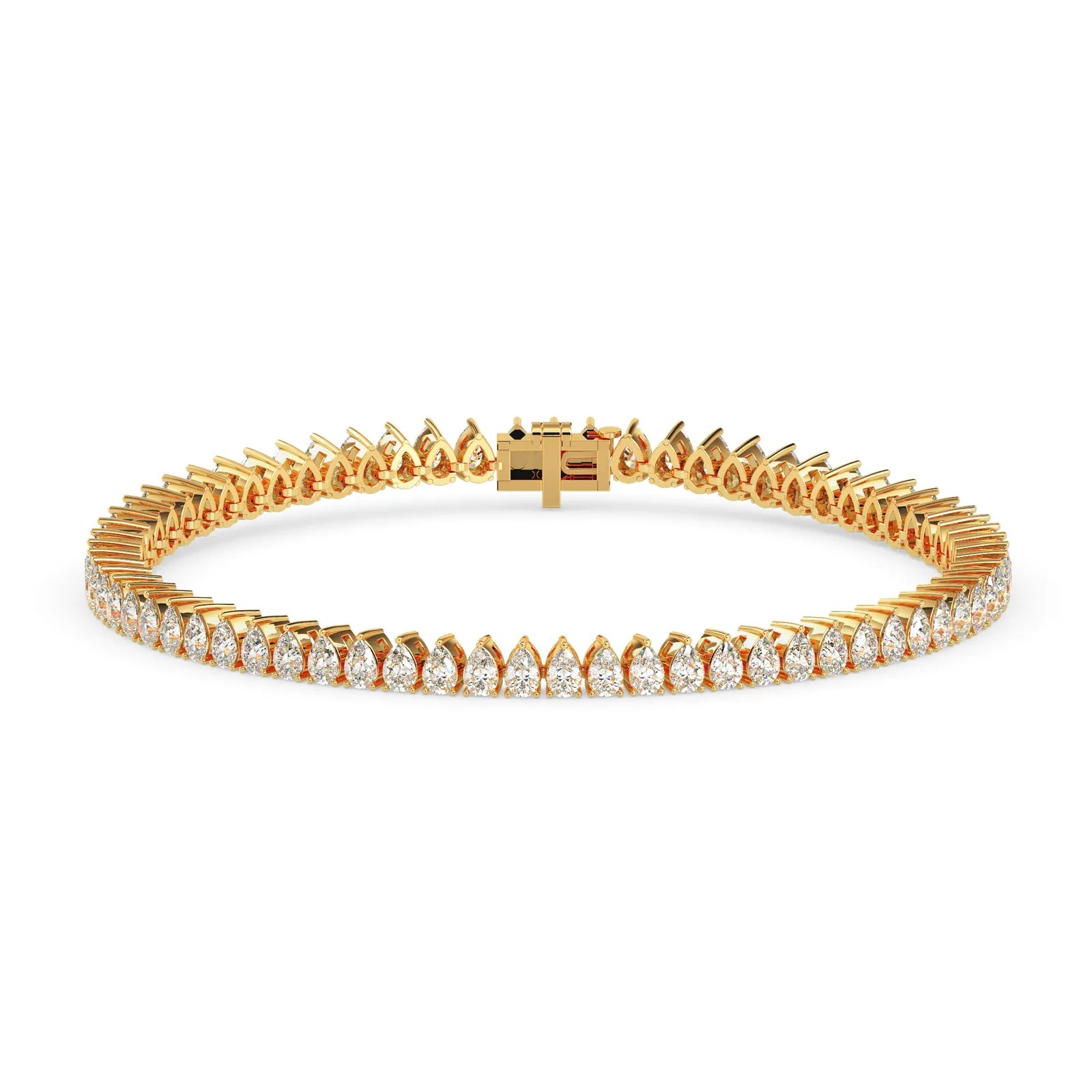Pear Shape Diamond Tennis Bracelet, Teardrop Eternity Style, view 1