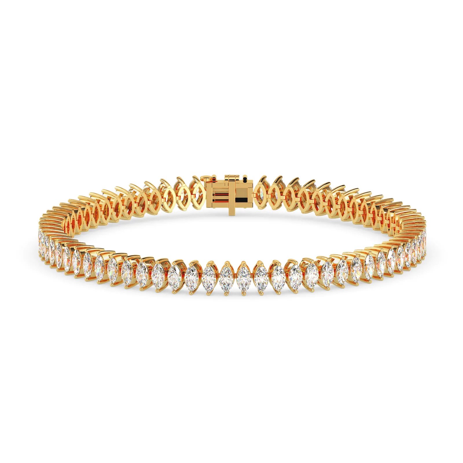 Marquise Diamond Tennis Bracelet, Navette Eternity Style, view 1