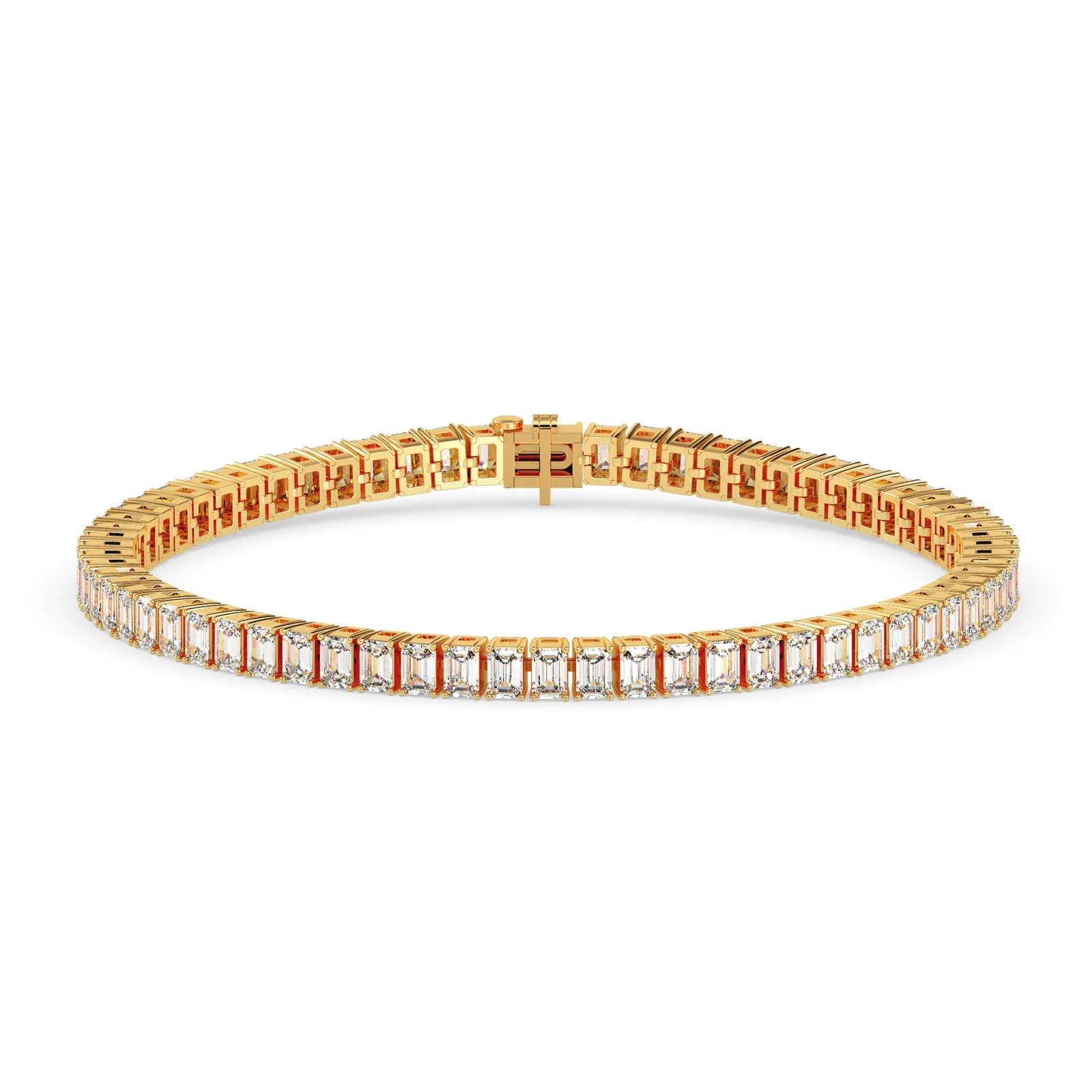Emerald Cut Diamond Tennis Bracelet, Step Cut Eternity Style, view 1
