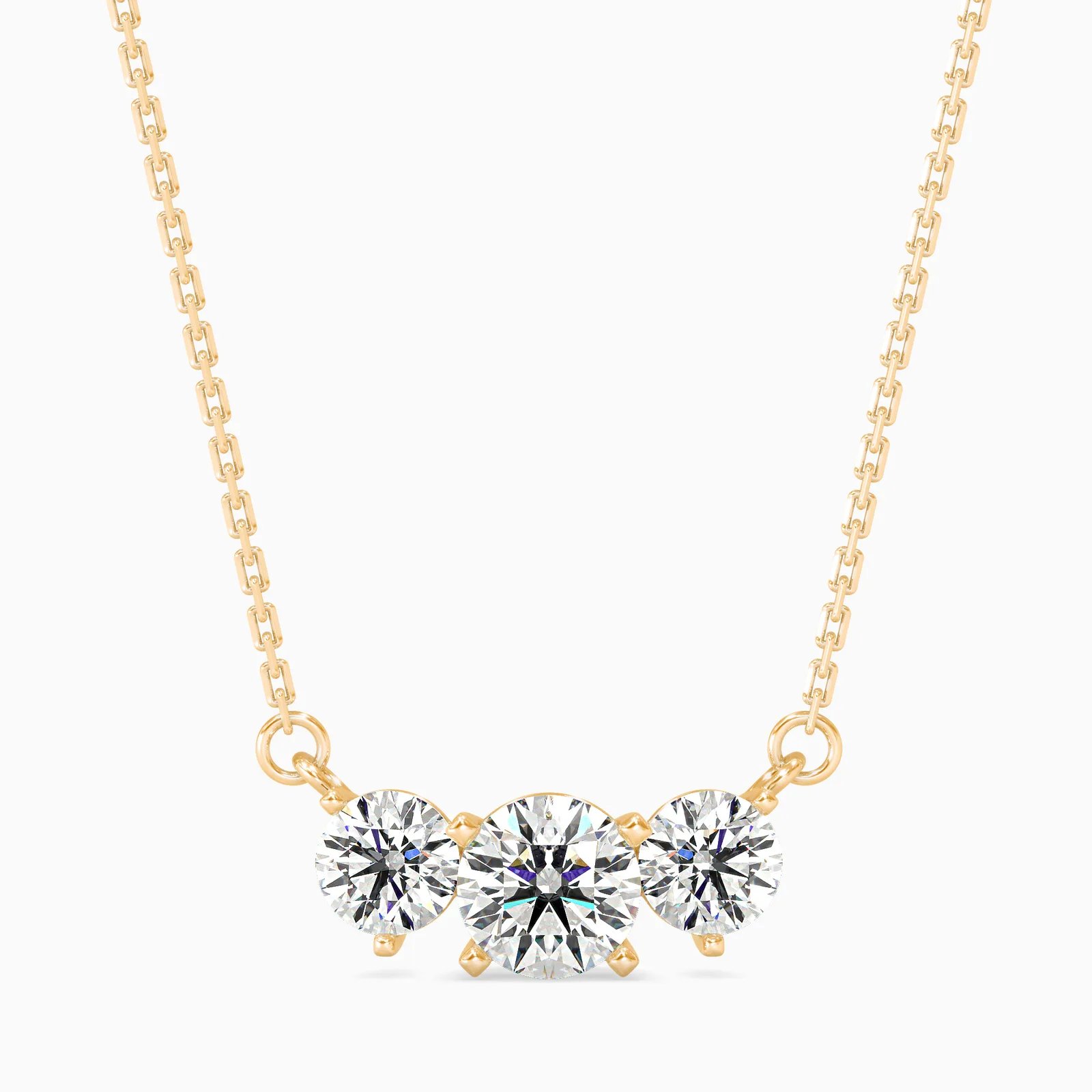 Trilogy Three-Stone Round Diamond Pendant, view 1