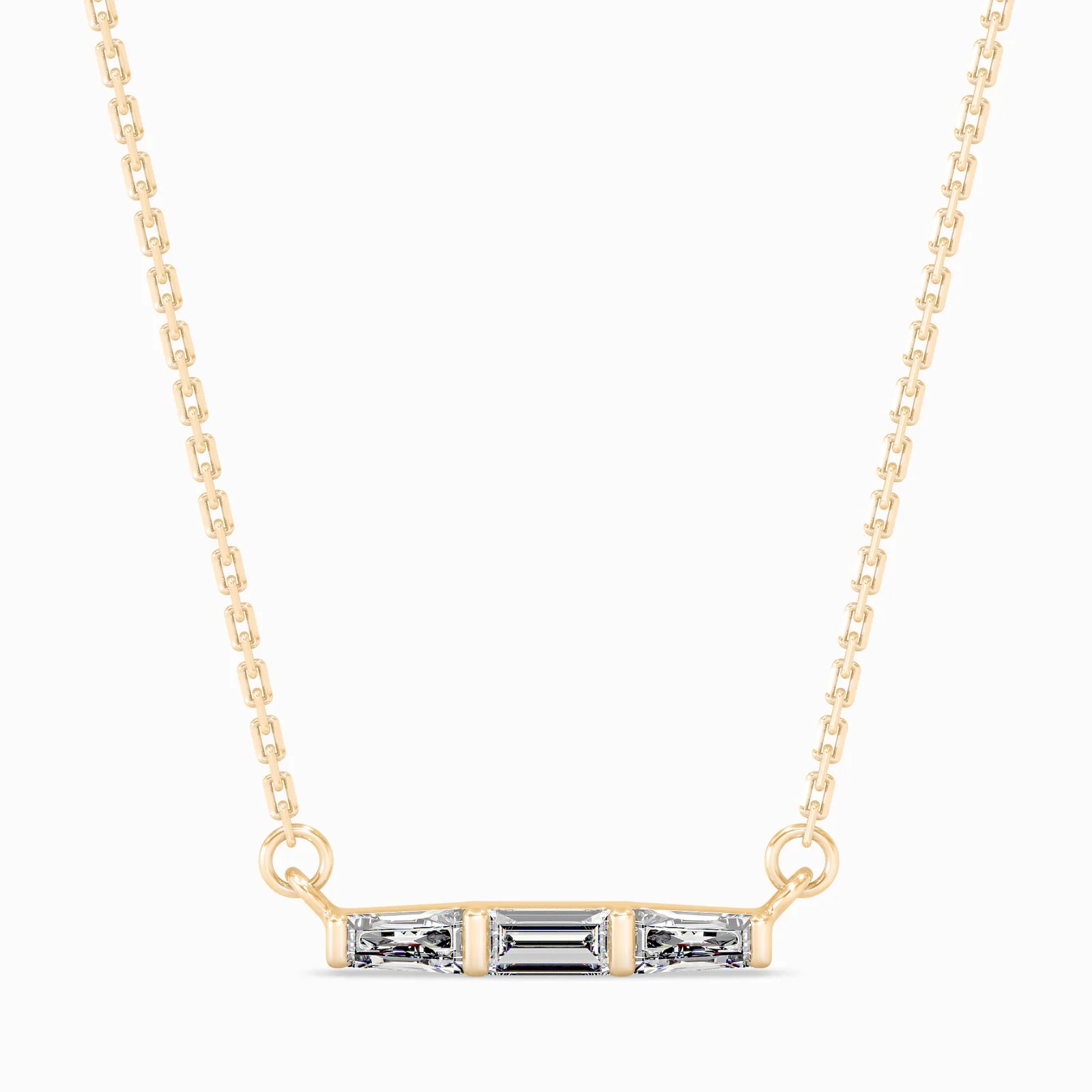 Baguette Three-Stone Diamond Bar Pendant, view 1